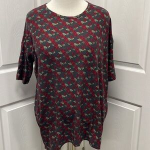 LuLaRoe Red Rose Irma Tunic Top XS